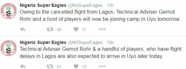 Nig Vs Tanzania: Nigeria Super Eagles and coach Rohr to arrive Uyo today due to cancelled flight